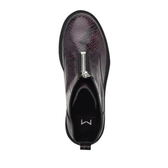 NIB Marc Fisher LTD Paralee Leather Snake Lug sole Ankle Combat Boot Size 7.5 - Picture 3 of 5